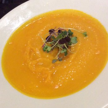 Aria Restaurant - The carrot and cauliflower soup of the day [$18] served with sourdough Bread - Wine Bars Near Me - Auckland, AUK