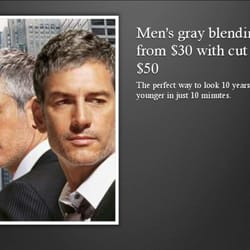 Salon Cuts - We use Paul Mitchell flash back in order to blend the gray away... $30 without the haircut... $50 with the haircut