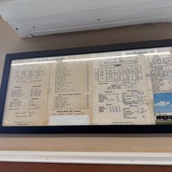 Paba's Restaurant - Old menu