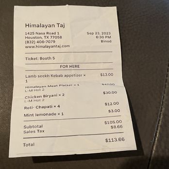 Himalayan Taj - Indian Near Me - Houston, Texas