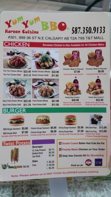 Menu photo 1 Yum Yum BBQ Calgary, AB