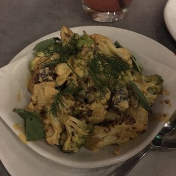 True Food Kitchen - Charred cauliflower with dill, mint, pistachio and harissa tahini - Vegetarian Near Me - Naples, Florida True Food Kitchen - Charred cauliflower with dill, mint, pistachio and harissa tahini - Vegetarian Near Me - Naples, Florida