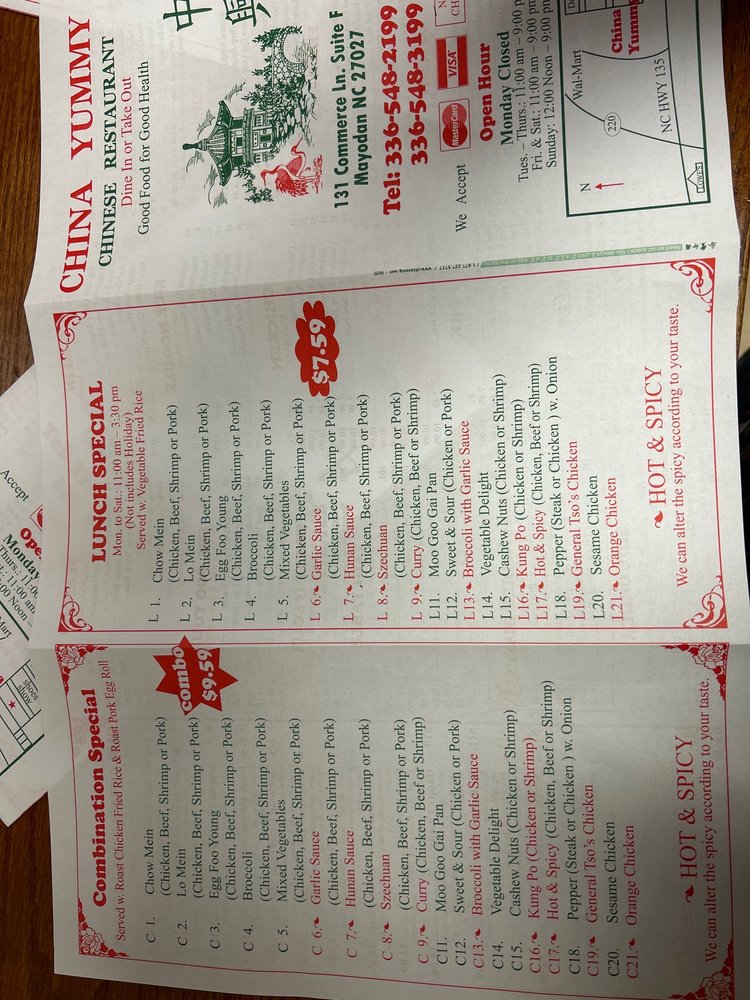 CHINA YUMMY Updated October 2024 131 Commerce Ln, Mayodan, North