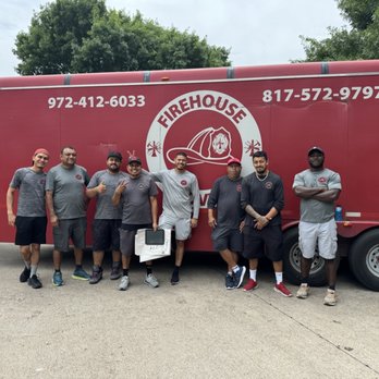 Firehouse Movers - 8 of the 9 team members who packed up our belongings today. Outstanding work! - Movers Near Me - Lewisville, Texas