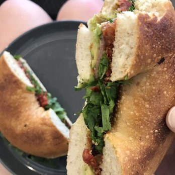 Ebru Coffee - Bagel sandwich, with bacon, avocado, arugula and sun-dried tomatoes. - Coffee Roasteries Near Me - Eagleville, Pennsylvania