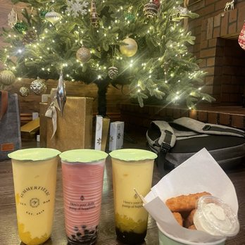 Summerfield Tea Bar - 2 mango suns and Strawberry Tornado - Bubble Tea Near Me - Santa Ana, California