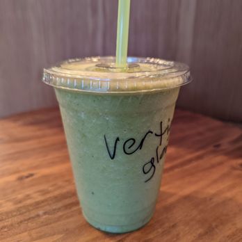 Bliss Blendz - a green smoothie in a plastic cup - Salad Near Me - San Juan Bautista, California Bliss Blendz - a green smoothie in a plastic cup - Salad Near Me - San Juan Bautista, California