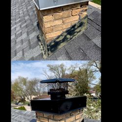 Miller’s Pressure Washing & Tuckpointing - Before and after of tuckpointing and putting a new cap and renew and sealed flashings