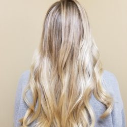 Hair By Ashley P - Another view of this beautiful blonde color. I detail the root area to help the color grow out perfectly!