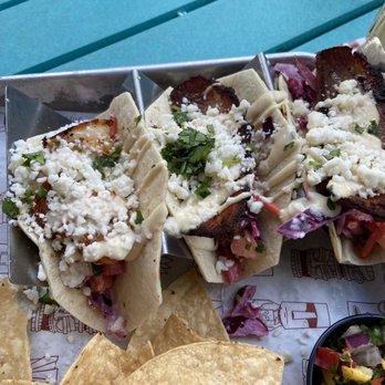 Tiki Docks Riverview - Pork belly and blackened shrimp tacos - Salad Near Me - Riverview, Florida Tiki Docks Riverview - Pork belly and blackened shrimp tacos - Salad Near Me - Riverview, Florida