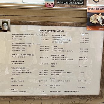 Chaya Hawaii - Menu 6/23 - Bubble Tea Near Me - Honolulu, Hawaii Chaya Hawaii - Menu 6/23 - Bubble Tea Near Me - Honolulu, Hawaii