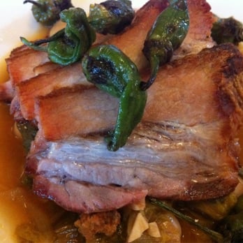 The Table - Slow Roasted Pork Belly w/Dwelley Farm Fresh Shelling Beans, Braised Escarole - New American Near Me - San Jose, California