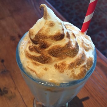 Finch & Fork - Caramelized banana milkshake (merengue on top). Best thing we ordered here. 'Might stop by to get another one. - New American Near Me - Santa Barbara, California Finch & Fork - Caramelized banana milkshake (merengue on top). Best thing we ordered here. 'Might stop by to get another one. - New American Near Me - Santa Barbara, California