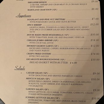 Kings Contrivance Restaurant - Dinner menu - New American Near Me - Columbia, Maryland