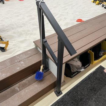 Dig Dig for Kids - Bins for personal items and brush to clean off those bitty feet - Indoor Playcenter Near Me - Fishers, Indiana
