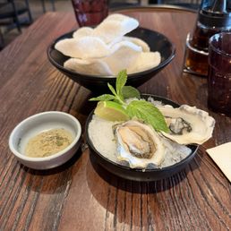 HH Oysters and crab chips HH Oysters and crab chips