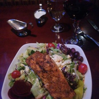 Grill 584 - Greek salad n blackened salmon - Steakhouses Near Me - Burlington, North Carolina Grill 584 - Greek salad n blackened salmon - Steakhouses Near Me - Burlington, North Carolina