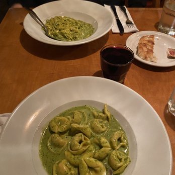 Lo Coco's - Fettuccini con pesto creme and the Tortelloni Con Pesto Creme with chicken prosciutto - Italian Near Me - Oakland, California