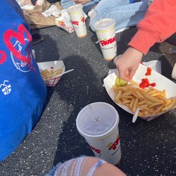 Rush's - fries, sweet tea, chicken sandwhiches