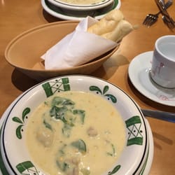Olive Garden - Chicken and dumpling soup, breadsticks