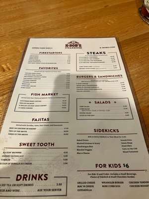 Menu photo 3 K-Bob's Steakhouse Raton, NM