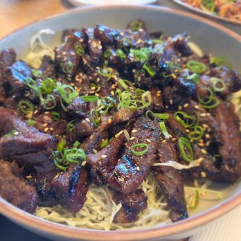 Domo Domo - Galbi Platter ($36) served with lettuce, miso soup and rice (not pictured) - Japanese Near Me - Ewa Beach, Hawaii Domo Domo - Galbi Platter ($36) served with lettuce, miso soup and rice (not pictured) - Japanese Near Me - Ewa Beach, Hawaii