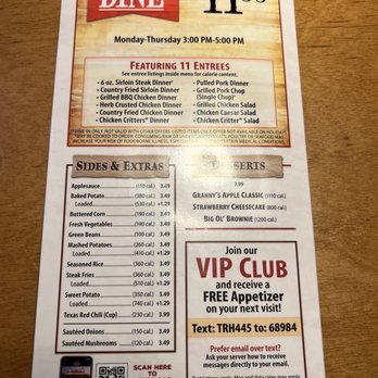 Texas Roadhouse - Early Bird Menu - Steakhouses Near Me - Bradenton, Florida