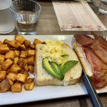 AmeriBrunch Cafe - Deconstructed BLTA with no L (lettuce)? Scrambled egg? She still enjoyed it. - Breakfast & Brunch Near Me - Las Vegas, Nevada