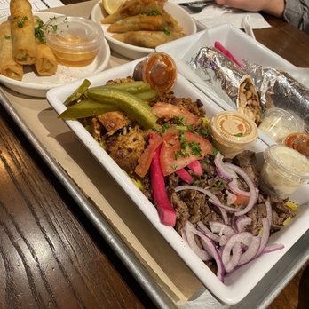 Mazra - Shawarma Plate Chicken Shawarma Wrap Halloumi Cheese Rolls Sambusa - Middle Eastern Near Me - San Bruno, California Mazra - Shawarma Plate Chicken Shawarma Wrap Halloumi Cheese Rolls Sambusa - Middle Eastern Near Me - San Bruno, California