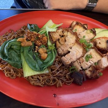 Seasons Kitchen USA - Crispy Skin Roast Pork Belly with Egg Noodles - Malaysian Near Me - Anaheim, California Seasons Kitchen USA - Crispy Skin Roast Pork Belly with Egg Noodles - Malaysian Near Me - Anaheim, California