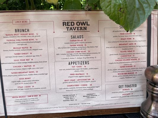 Menu photo 8 Red Owl Tavern Philadelphia, PA