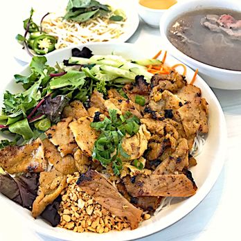Broth & Basil - Grown up Vermicelli & Pork, kiddy bowl of Pho. $17.32 total. - Noodles Near Me - Pflugerville, Texas