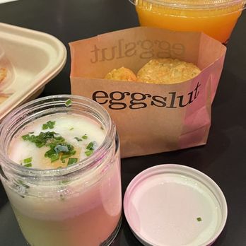 Eggslut - Slut Truffle hashbrowns Fresh Orange Juice - Breakfast & Brunch Near Me - Las Vegas, Nevada Eggslut - Slut Truffle hashbrowns Fresh Orange Juice - Breakfast & Brunch Near Me - Las Vegas, Nevada