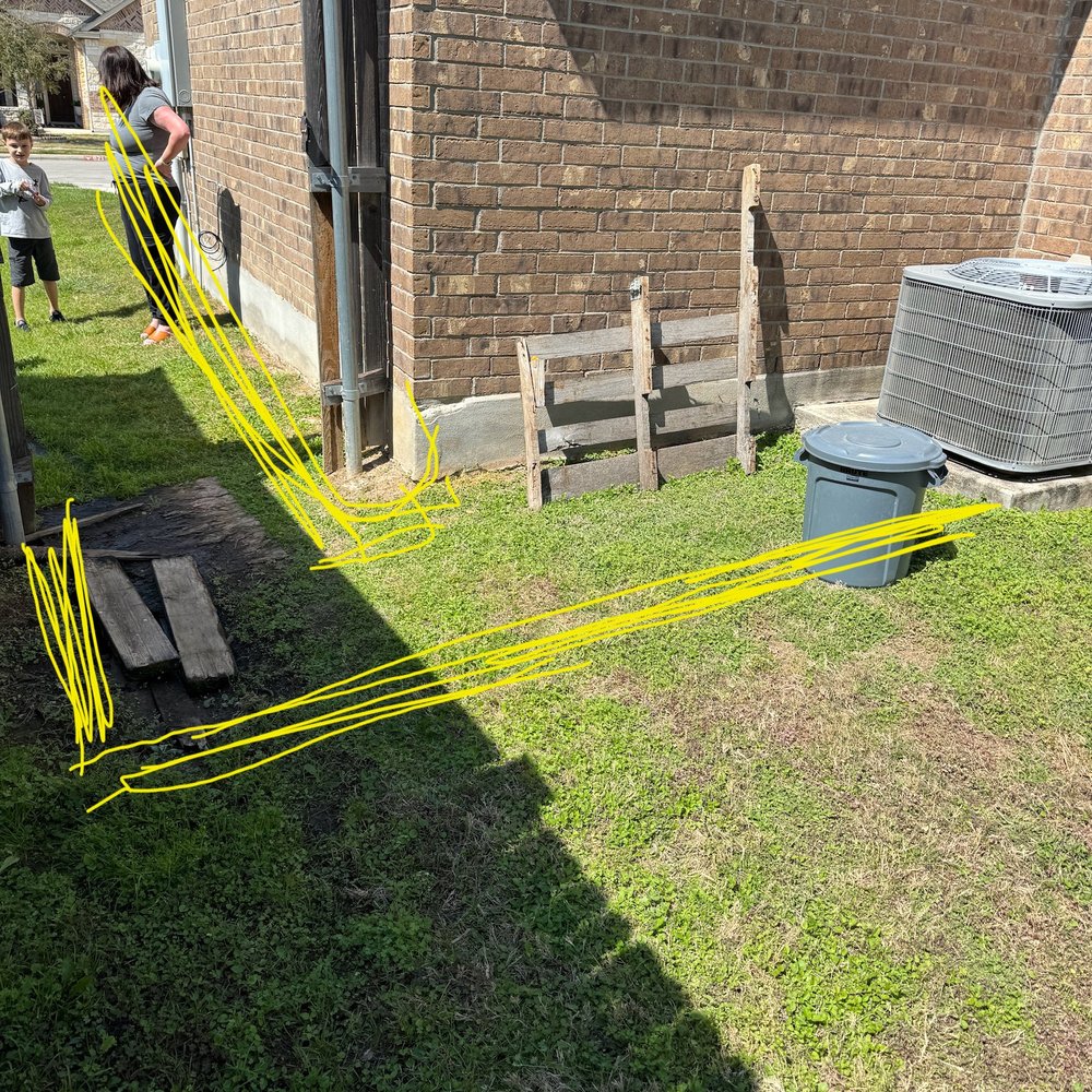 Area that needed the pad and sidewalk. Area that needed the pad and sidewalk.