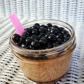 Flantasy Flan - a jar of blueberries - Desserts Near Me Flantasy Flan - a jar of blueberries - Desserts Near Me