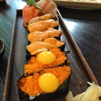 Union - Yellowtail and Salmon Sashimi, Uni and Masago Sushi - Japanese Near Me - Chicago, Illinois Union - Yellowtail and Salmon Sashimi, Uni and Masago Sushi - Japanese Near Me - Chicago, Illinois