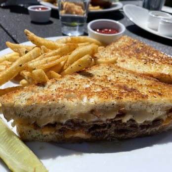 Schaffer's Camp - Brisket grilled cheese w/ fries - so good! - New American Near Me - Truckee, California
