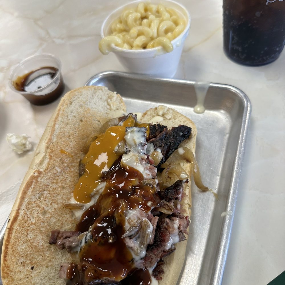 My Buddy's BBQ & Catering - BUrnt ends philly sandwich I did half mustard bbq and half spicy. - Barbeque Near Me - Jacksonville, Illinois My Buddy's BBQ & Catering - BUrnt ends philly sandwich I did half mustard bbq and half spicy. - Barbeque Near Me - Jacksonville, Illinois