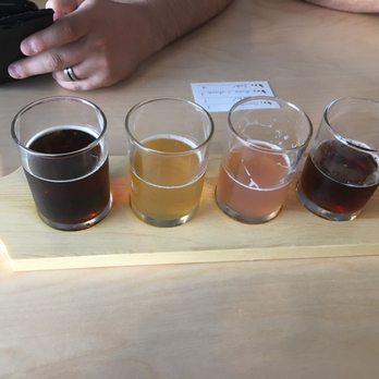 Jackalope Brewing - Left to right, Gator, peaches and cream, the strawberry raspberry flavored one (forgot name), and the chai walker. - Breweries Near Me - Nashville, Tennessee Jackalope Brewing - Left to right, Gator, peaches and cream, the strawberry raspberry flavored one (forgot name), and the chai walker. - Breweries Near Me - Nashville, Tennessee