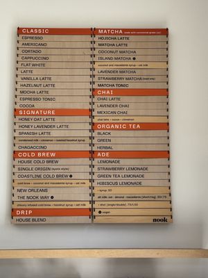 Menu photo 1 Nook Coffee Bar Torrance, CA Menu photo 1 Nook Coffee Bar Torrance, CA