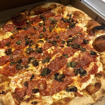 Pizzeria Davide - XL Soppressata and Mushroom Pizza... so goooood! - Pizza Near Me - Pittsburgh, Pennsylvania Pizzeria Davide - XL Soppressata and Mushroom Pizza... so goooood! - Pizza Near Me - Pittsburgh, Pennsylvania