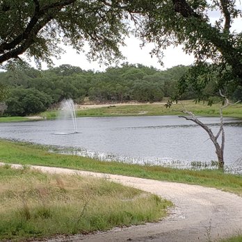 Sky Park RV Ranch - The lake with fountain - RV Parks Near Me - Liberty Hill, Texas
