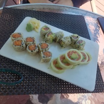 Double Ai - 3 roll lunch special - Salmon avocado roll wrapped in cucumber instead of rice, salmon avocado roll with brown rice and spicy tuna roll - Chinese Near Me - Wayne, New Jersey