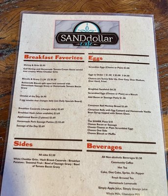 Menu photo 1 Sand Dollar Cafe Port Saint Joe, FL