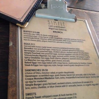 Simple Cafe & Restaurant - Menu.. - New American Near Me - Brooklyn, New York