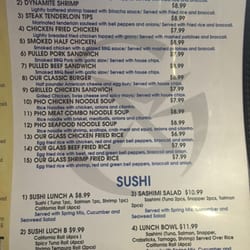 Our Glass Restaurant & Bar - Menu