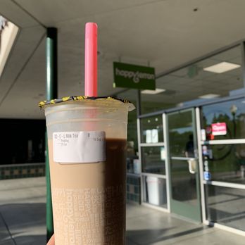 Happy Lemon - Black milk tea with egg pudding (not great) - Coffee & Tea Near Me - Gilroy, California Happy Lemon - Black milk tea with egg pudding (not great) - Coffee & Tea Near Me - Gilroy, California