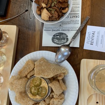 Potter's Craft Cider - Snacks: beer cheese jalapeño dip and party mix - Cideries Near Me - Charlottesville, Virginia
