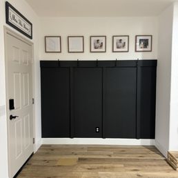 Accent wall (still needs pictures in the frames lol). All interior walls & ceiling painted & interior doors painted as well. Accent wall (still needs pictures in the frames lol). All interior walls & ceiling painted & interior doors painted as well.