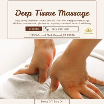 MASSAGEase - Deep tissue massage uses firm, slow pressure to release muscle tension, improve circulation, and restore comfort for lasting relief. - Massage Near Me - Oxnard, California MASSAGEase - Deep tissue massage uses firm, slow pressure to release muscle tension, improve circulation, and restore comfort for lasting relief. - Massage Near Me - Oxnard, California